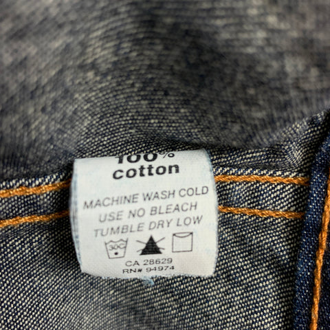 STUSSY Size L Indigo Contrast Stitch Cotton Trucker Jacket