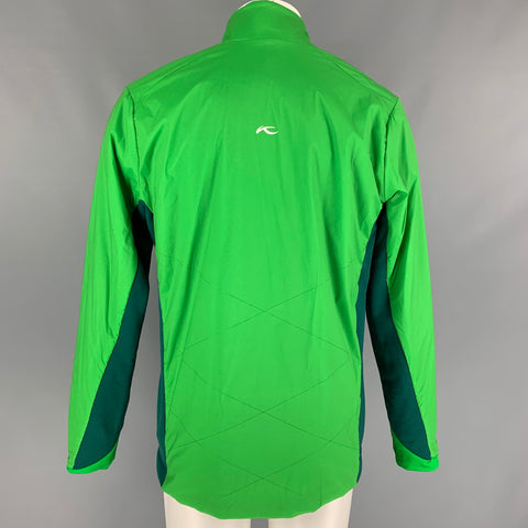 KJUS Size M Green Two Toned Nylon Blend Zip Up Jacket