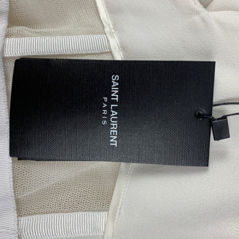 SAINT LAURENT Vestido de cóctel con corte sin tirantes y viscosa blanca talla 2