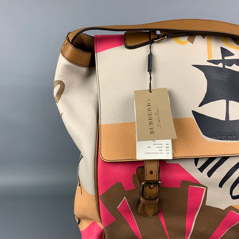 BURBERRY PRORSUM Spring 2015 Pebble Grain Graphic Multi-Color Bag