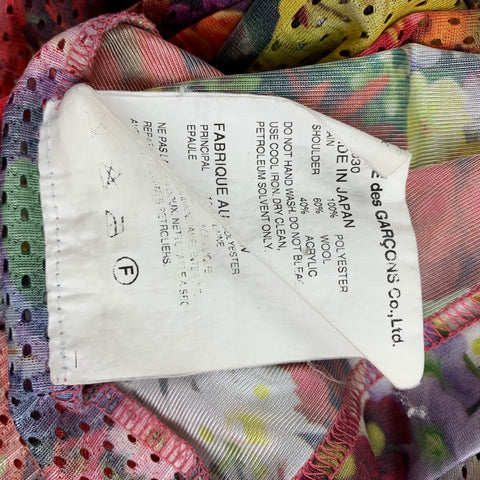 COMME des GARCONS HOMME PLUS Size L Multi-Color Floral Polyester Wool T-shirt