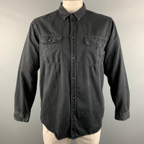 NUDIE JEANS Size L Black Cotton Long Sleeve Shirt