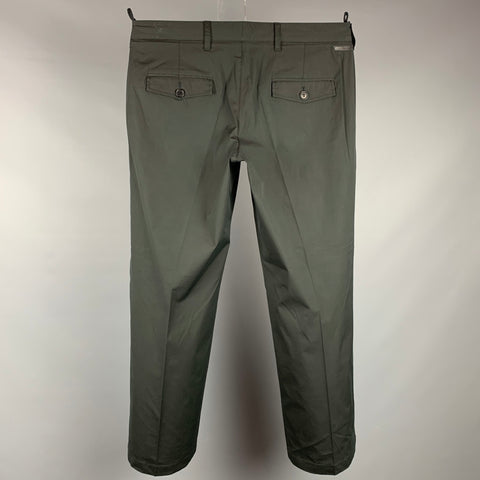 PRADA Size 36 Black Cotton Blend Straight Casual Pants