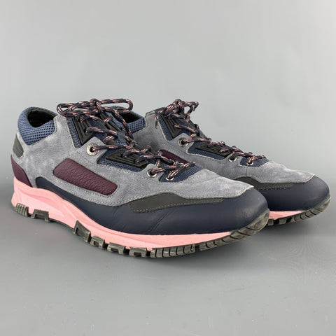 LANVIN Taille 10 Baskets à lacets en nylon à matériaux mélangés multicolores