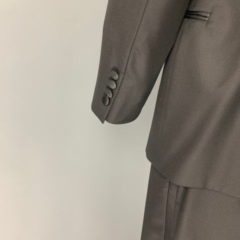 GIORGIO ARMANI Size 42 Black Wool Peak Lapel Tuxedo Suit