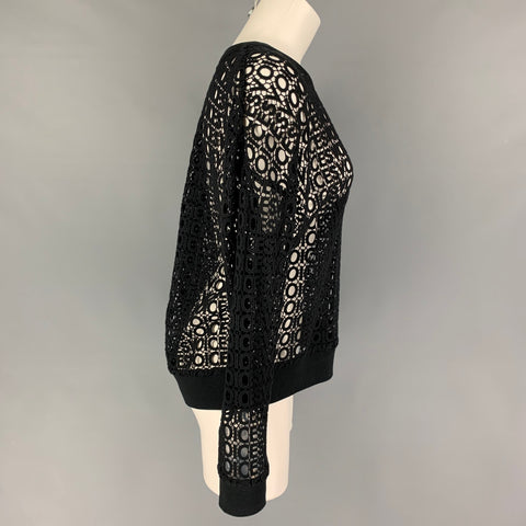 EACH OTHER x Robert Montgomery Size S Black Cotton See Through Long Sleeve Casual Top