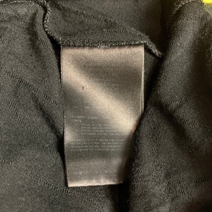 GIORGIO ARMANI Size XXL Black Rhombus Viscose Blend Crew-Neck T-shirt