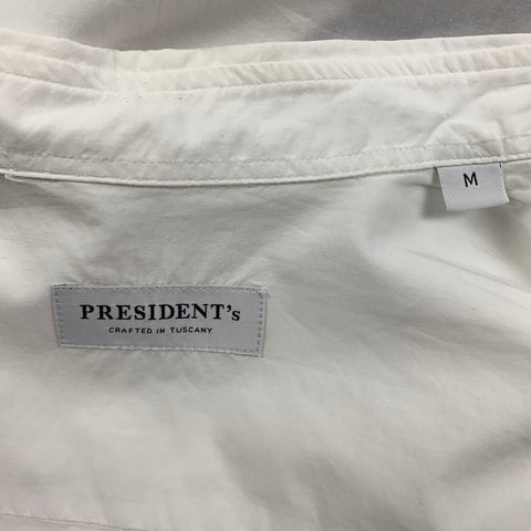 PRESIDENT's Size M White Cotton Button Up Long Sleeve Shirt
