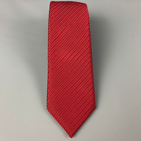 HARVIE & HUDSON Burgundy Textured Silk Tie