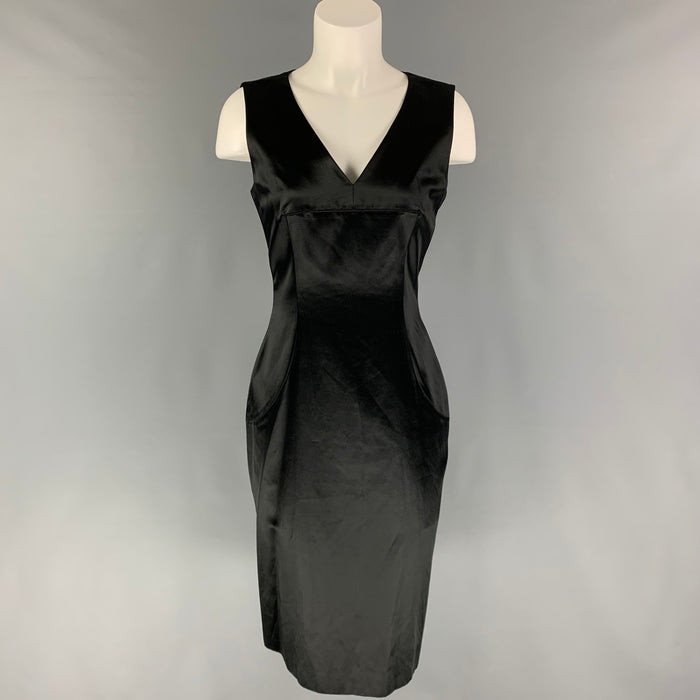 ETRO Size 6 Black Cotton Blend Sleeveless Cocktail Dress