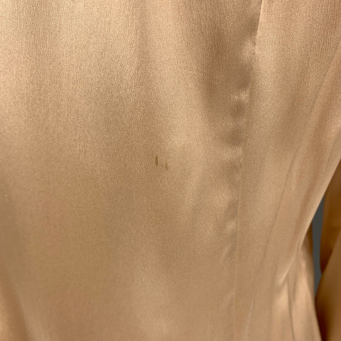 RALPH LAUREN Taille 8 Blouse à manches longues en soie et élasthanne beige