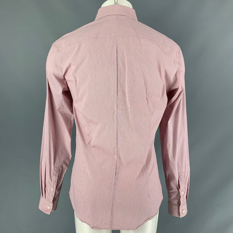 THOMAS PINK Size M White, Red & Black Checkered Cotton Blend Long Sleeve Shirt