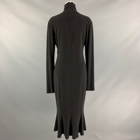 NORMA KAMALI Size L Black Polyester &  Spandex Solid Dress