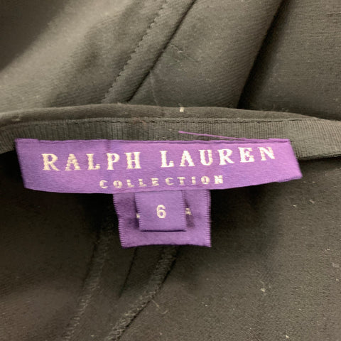 RALPH LAUREN Talla 6 Pantalón de vestir ajustado de lana negra