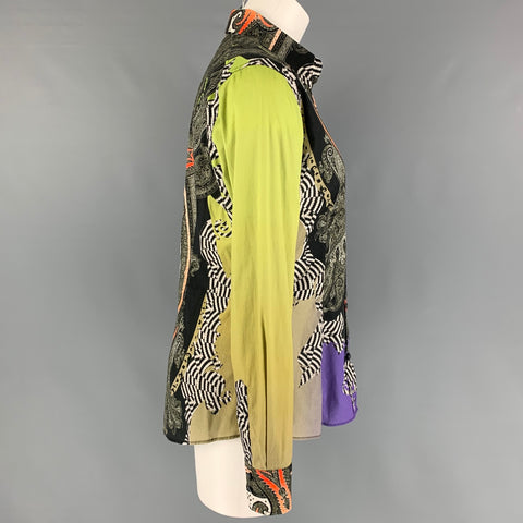 ETRO Size 8 Multi-Color Paisley Long Sleeve Blouse