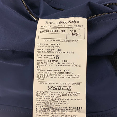 ERMENEGILDO ZEGNA Size M Blue Wool Polyester Reversible Vest