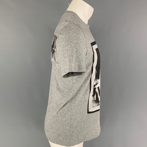 GIVENCHY Talla S Camiseta de algodón gráfica negra gris