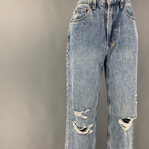KSUBI Size 26 Blue Cotton Distressed The Brooklyn Authentik Trashed Jeans