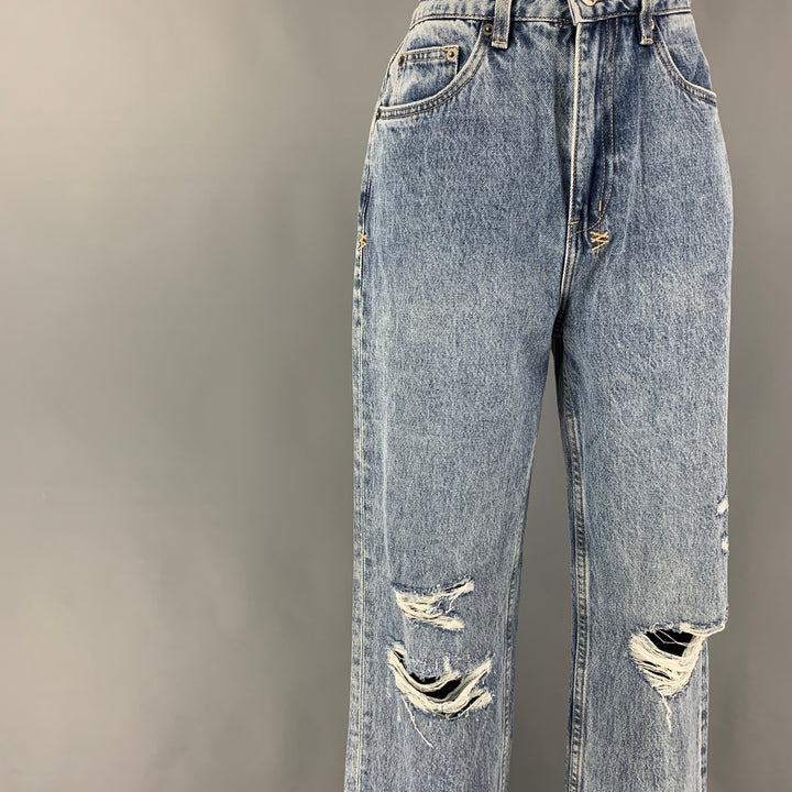 KSUBI Size 26 Blue Cotton Distressed The Brooklyn Authentik Trashed Jeans
