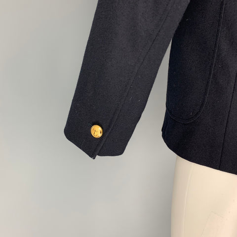 MAISON KITSUNE Size 36 Navy Wool Notch Lapel Sport Coat