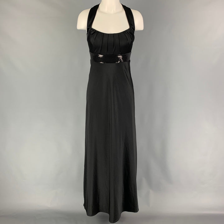CALVIN KLEIN Size 2 Black Polyester Long Evening Gown