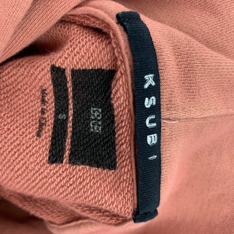 KSUBI Size S Orange Black Logo Cotton Hooded Sweatshirt