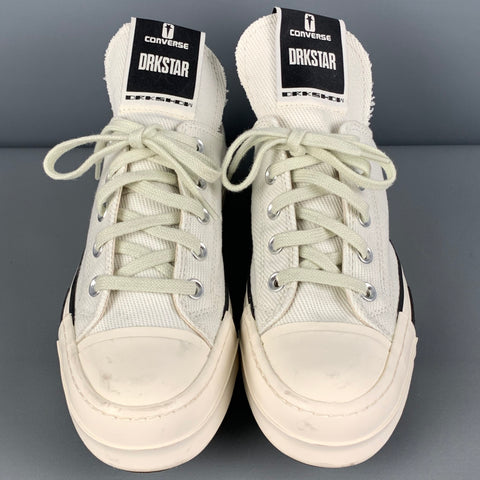 CONVERSE x DRKSHDW Size 7 Off White Black Canvas Low Top Sneakers