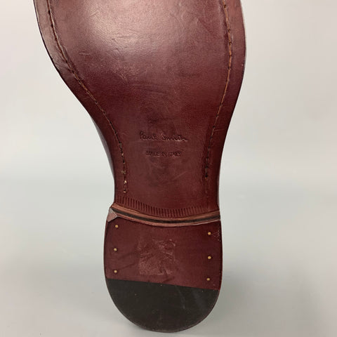 PAUL SMITH Size 8 Burgundy Antique Leather Lace Up Flexible Travel Shoes