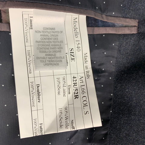 PAUL SMITH Size 42 Navy Wool Silk Notch Lapel Suit