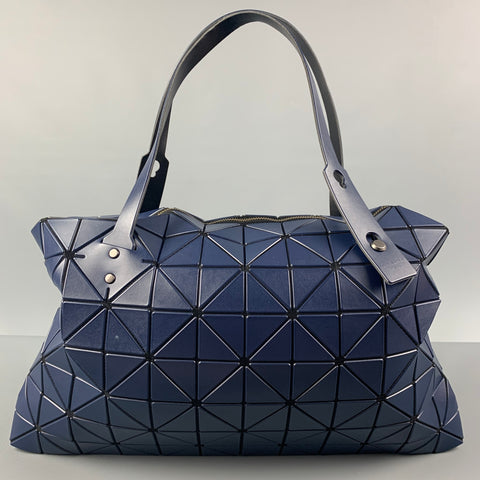 ISSEY MIYAKE BAO BAO Navy Geometric Leather Tote Bag