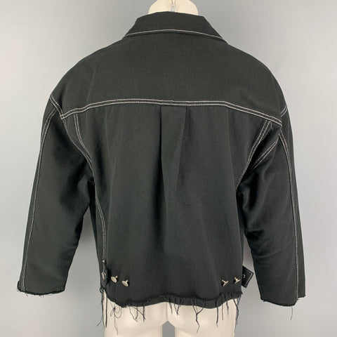 ROAD Size One Size Black White Contrast Stitch Oversized Jacket