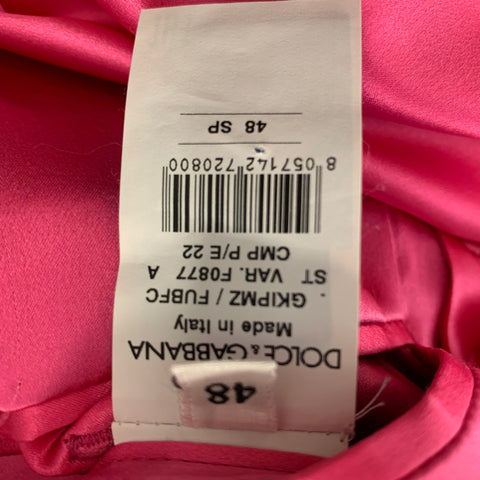 DOLCE & GABBANA Size 12 Pink Navy Gold Wool Beaded Peak Lapel Pants Suit