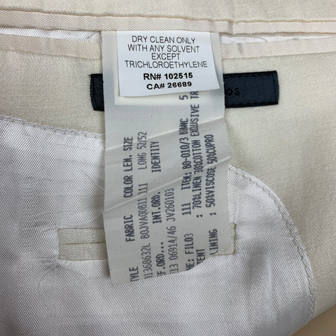 JOHN VARVATOS Size 42 Long Beige Jacquard Linen / Cotton Sport Coat