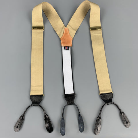 Vintage THURSTON LONDON Beige & Black Leather Suspenders