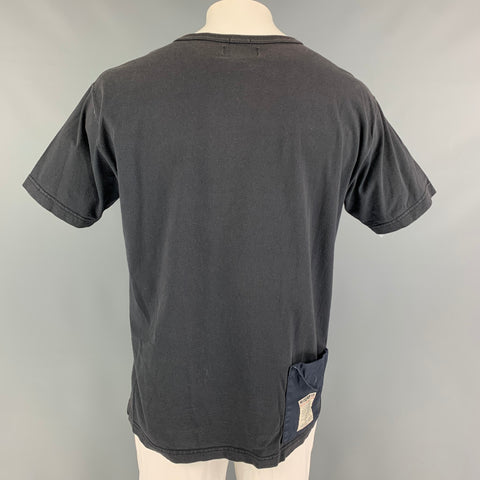 NIGEL CABOURN Size L Navy Cotton Crew-Neck T-shirt