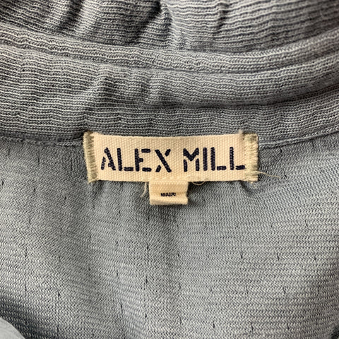 ALEX MILL Size M Powder Blue Cotton Buttoned Long Sleeve Polo