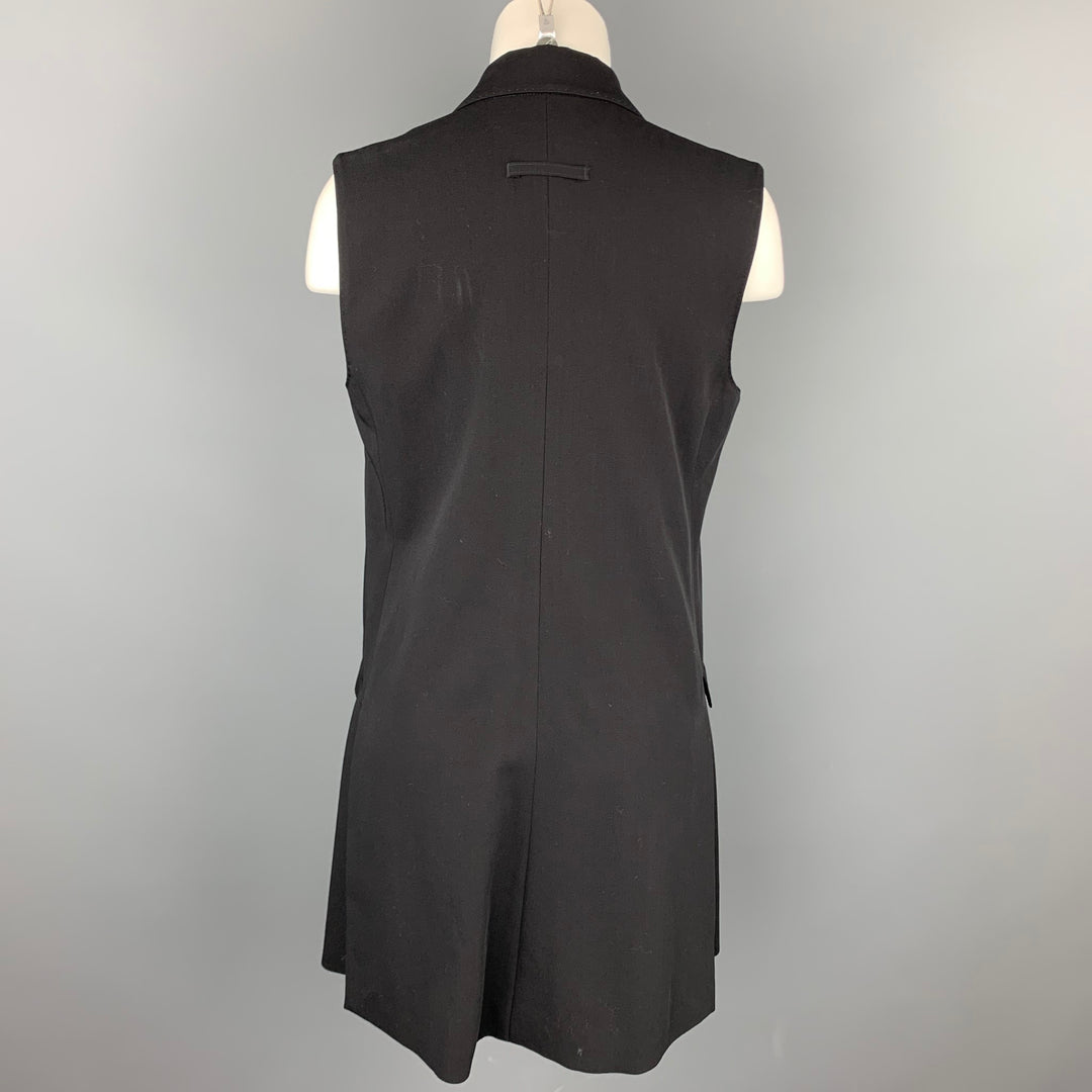 Vintage JEAN PAUL GAULTIER Size M Black Wool Blend Double Breasted Sleeveless Vest