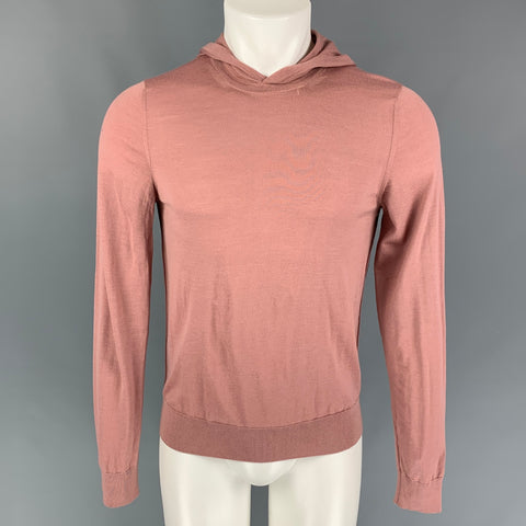 MAISON MARGIELA Size S Mauve Knit Hooded Wool Pullover
