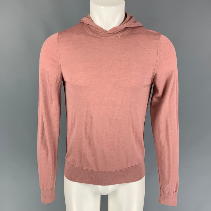 MAISON MARGIELA Size S Mauve Knit Hooded Wool Pullover