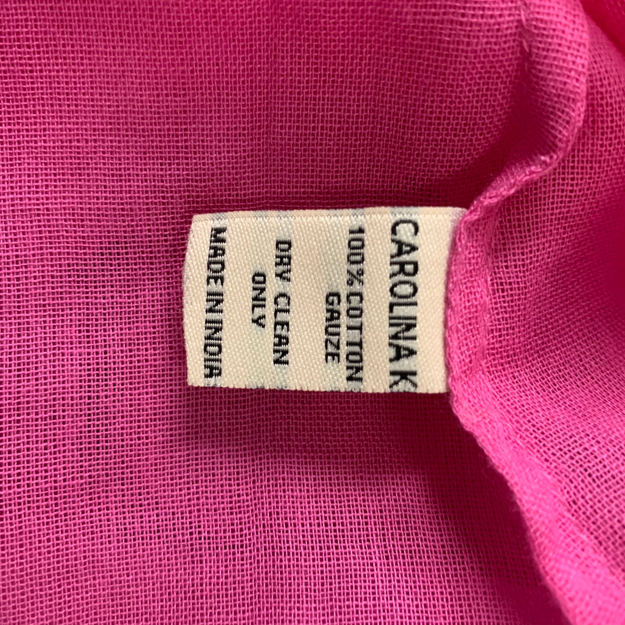 CAROLINA K Size S Pink Cotton Applique Bow Blouse Sui Generis