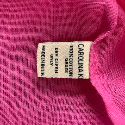 CAROLINA K Taille S Blouse à nœud en coton rose appliqué