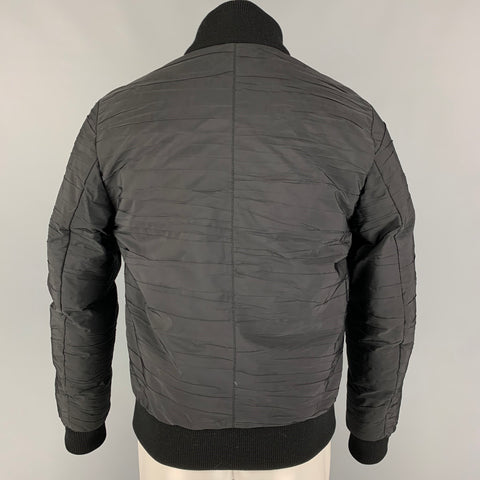 VIKTOR & ROLF Size 38 Black Ruched Polyester Zip Up Jacket