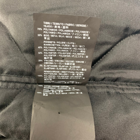 SAINT LAURENT 2017 Size 36 Black Metallic Polyamide Silk Bomber Jacket