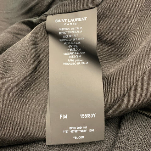 SAINT LAURENT Mono sin mangas de mezcla de lana negro talla 2