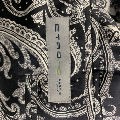 ETRO Size 36 Black White Dots Cotton Polyester Notch Lapel Sport Coat