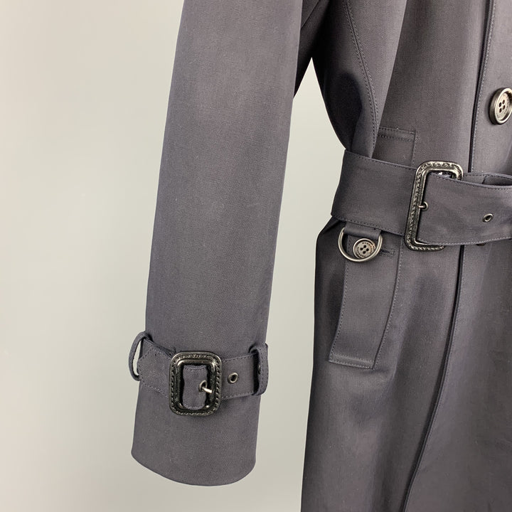 BURBERRY PRORSUM Taille 34 Trench-coat ceinturé à double boutonnage en coton marine