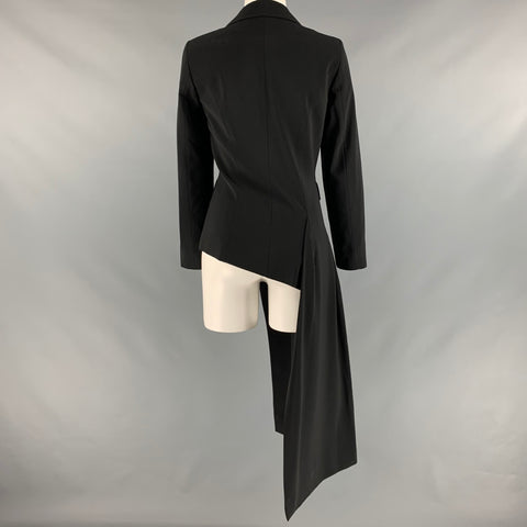 IVAN GRUNDAHL Size 4 Black Polyester Blend Asymmetrical  Blazer