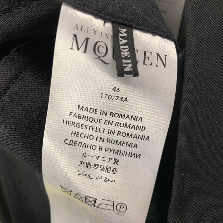 ALEXANDER MCQUEEN Taille 30 Pantalon habillé en coton rouge noir Zip Fly