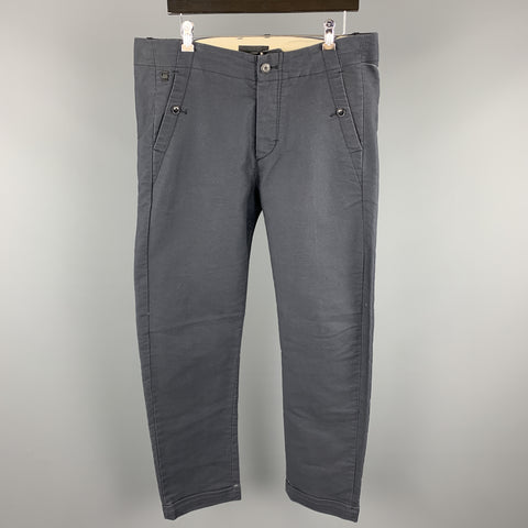 G-STAR Size 34 Charcoal Solid Cotton Casual Pants