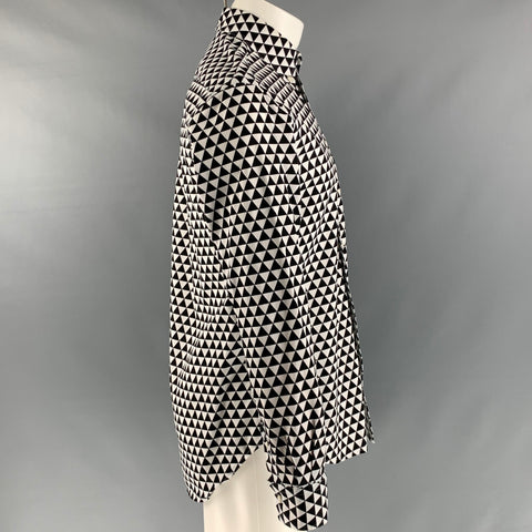 GITMAN BROS Size M Black & White Triangle Cotton One pocket Long Sleeve Shirt